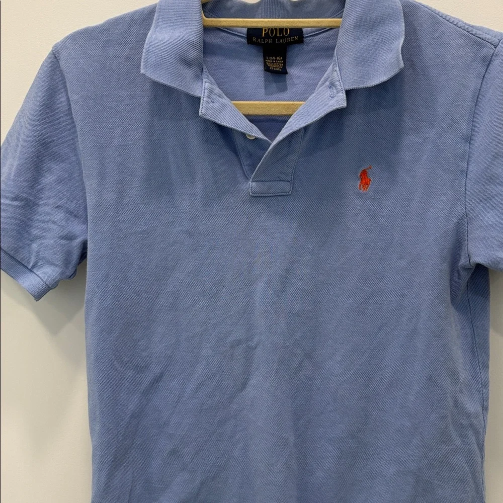 Ralph Lauren Kid’s Polo Shirt in Periwinkle Blue with Red Pony Size L (14-16)‎